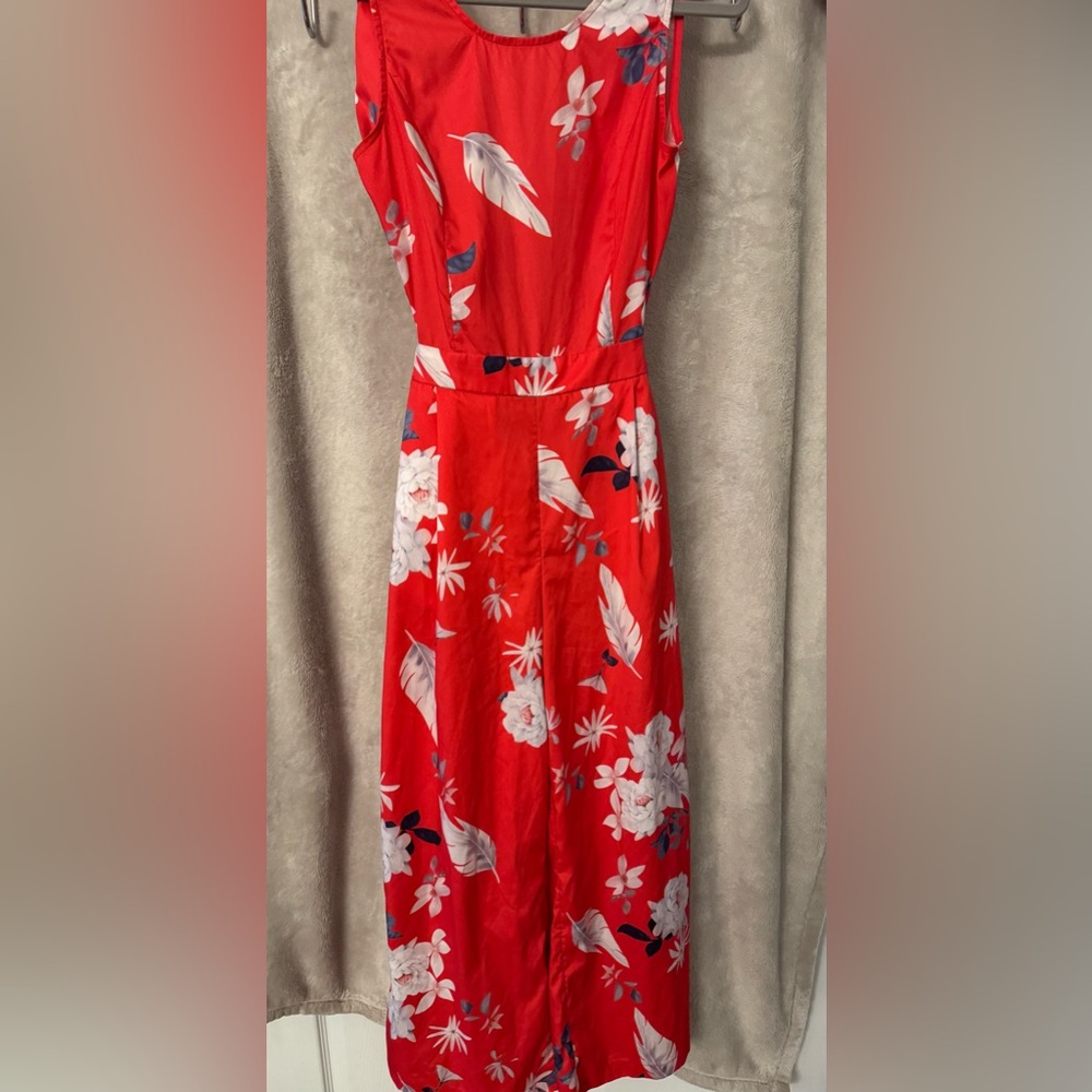 Red Floral Romper
